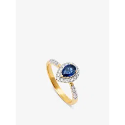 Westside X Pome Sapphire Pear Gold Plated Lab Diamond Halo Ring-picture-43