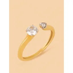 Westside X Pome Twin Gold Plated Lab Diamond Heart Open Ring-picture-33