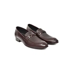 PONO Men Textured Leather Formal Loafers-picture-41