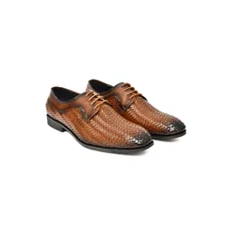 PONO Men Woven Design Leather Formal Derbys-picture-21