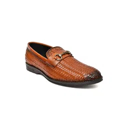 PONO Men Woven Design Leather Formal Loafers-picture-27