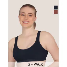 POOJA RAGENEE Pack Of 2 Cotton Full Coverage Non Padded Workout Bra-picture-33
