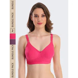 POOJA RAGENEE Pack Of 2 Non Padded Full Coverage Seamless T-Shirt Bra-picture-37