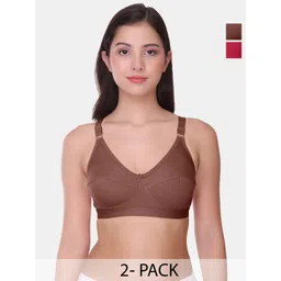 POOJA RAGENEE Women Pack of 2 Non Padded Non-Wired Full Coverage Bra-picture-34