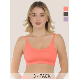 POOJA RAGENEE Women Pack of 3 Cotton Non Padded Medium Coverage T-shirt Bra-picture-37