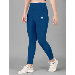 poojaran Solid Women Blue Tights-picture-15