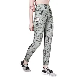 poojaran saree Polyester Printed Gym wear Leggings Ankle Length Workout Tights | Stretchable Sports Leggings | High Waist Sports Fitness Yoga Track Pants for Girls & Women-picture-10