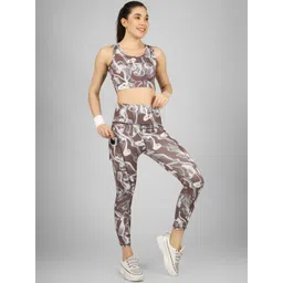 POOJARAN SAREE Printed Crop Top & Tights Tracksuit-picture-38