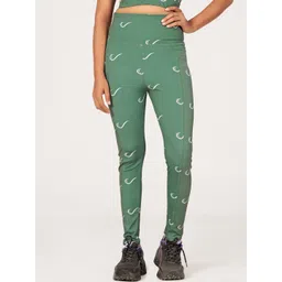 POOJARAN SAREE Printed High Rise Ankle Length Gym Tights-picture-22