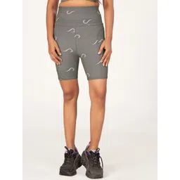 POOJARAN SAREE Women Printed High-Rise Yoga Sports Shorts-picture-36