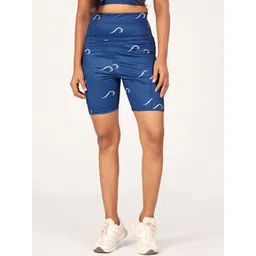 POOJARAN SAREE Women Printed High-Rise Yoga Sports Shorts-picture-18