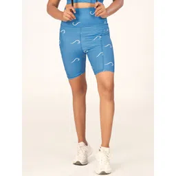 POOJARAN SAREE Women Printed High-Rise Yoga Sports Shorts-picture-38