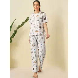 POOJARAN SAREE Women Printed Night suit-picture-21