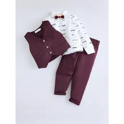 POOJATEX Boys Maroon Cotton Blend Clothing Set-picture-57