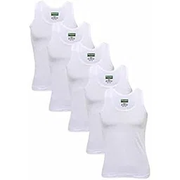 poomer Cotton Men's White Sleeveless Vest (5s Pack 'XL' Size=95 Cms)-picture-32