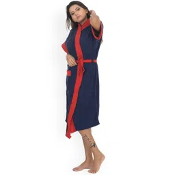 POORAK Women Blue Solid Bath Robe-picture-22