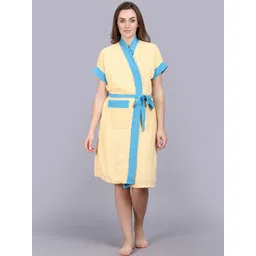 POORAK Women Colourblocked Terry Bath Robe-picture-16