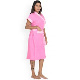 POORAK Women Pink  Solid Bath Robe-picture-15