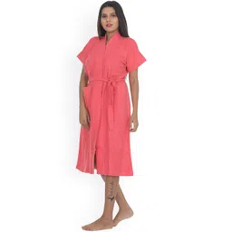 POORAK Women Pink Solid Bath Robe-picture-33