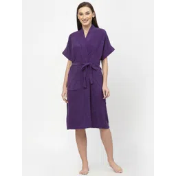POORAK Women Shawl Collar Bath Robe With A Fabric Belt-picture-35
