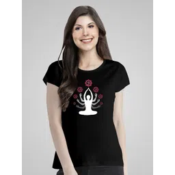 Pootlu Women Black Printed T-shirt-picture-20
