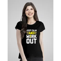 Pootlu Women Black Typography Printed Cotton T-shirt-picture-23