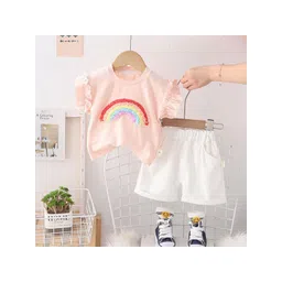 POP STREET KIDS Girls Embroidered Round Neck Top With Shorts-picture-32