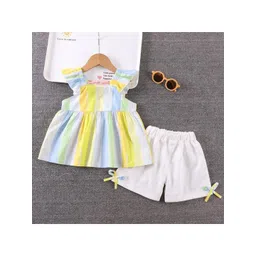 POP STREET KIDS Girls Striped Top with Shorts-picture-50