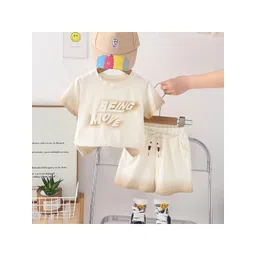 POP STREET KIDS Girls Typography Printed Round Neck T-Shirt With Shorts-picture-42