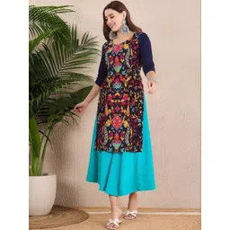 popmantra Women Ethnic Motifs Printed Crepe Kurta-picture-37