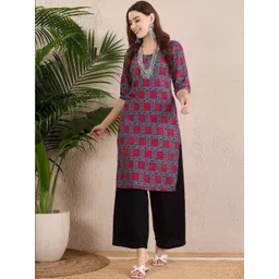 popmantra Women Ethnic Motifs Printed Crepe Kurta-picture-19