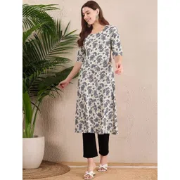 popmantra Women Ethnic Motifs Printed Crepe Kurta-picture-22