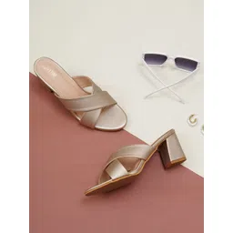 POPPYPINK Textured Block Sandals-image-9