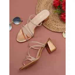 POPPYPINK Textured Party Block Sandals-image-6