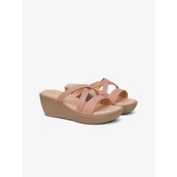 POPPYPINK Women Textured Wedge Heels Sandals-image-16