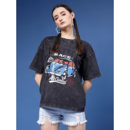 Popster Women Printed Drop-Shoulder Sleeves Pure Cotton T-shirt-picture-33