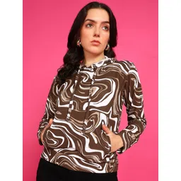 Popwings Abstract Printed Hooded Pullover-picture-41