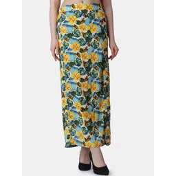 Popwings Floral Printed A-Line Maxi Skirt-picture-42