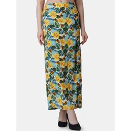 Popwings Floral Printed Maxi Straight Skirt Wit Side Slit-picture-39