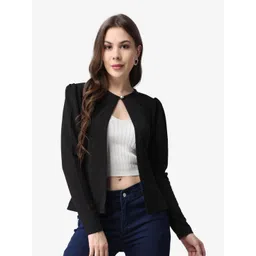 Popwings Long Sleeves Front Open Button Closure Shrug-picture-21