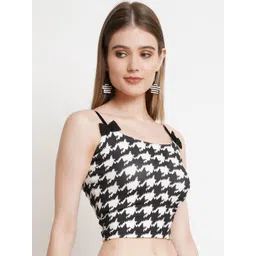 Popwings Self Design Fitted Crop Top image 3