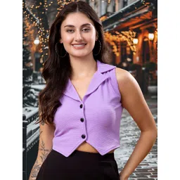 Popwings Self Design Notched Lapel Collar Sleeveless Corduroy Weave Waistcoat-picture-21