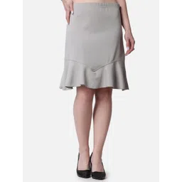 Popwings Self Design Twill Frill Knee Length Pencil Skirt-picture-19
