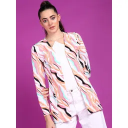 Popwings Women Abstract Printed Longline Shrug-picture-24