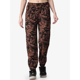 Popwings Women Abstract Printed Smart Loose Fit High-Rise Joggers Trousers-picture-11