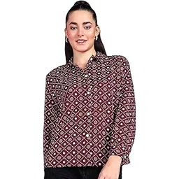 popwings Women Casual Sky Blue Floral Printed Shirt | Collar Button Shirt | Full Sleeve Shirt | Trendy Shirt | Regular Casual Shirt-picture-14