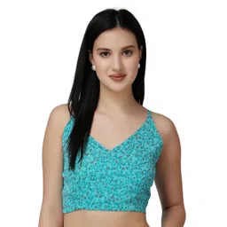 Popwings Women Floral Printed Shoulder Straps Crop Top-picture-28