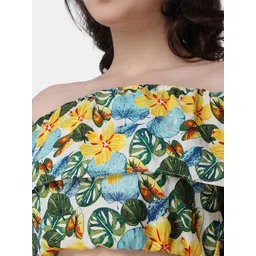 Popwings Women Printed Crop Top & Skirt Co-Ord Set image 2