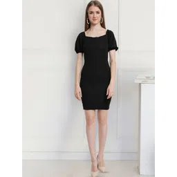 Popwings Women Self Design Bodycon Above Knee Dress-picture-41