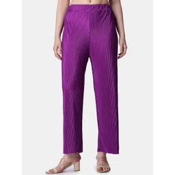 Popwings Women Self Design Wide Leg Trousers-picture-27